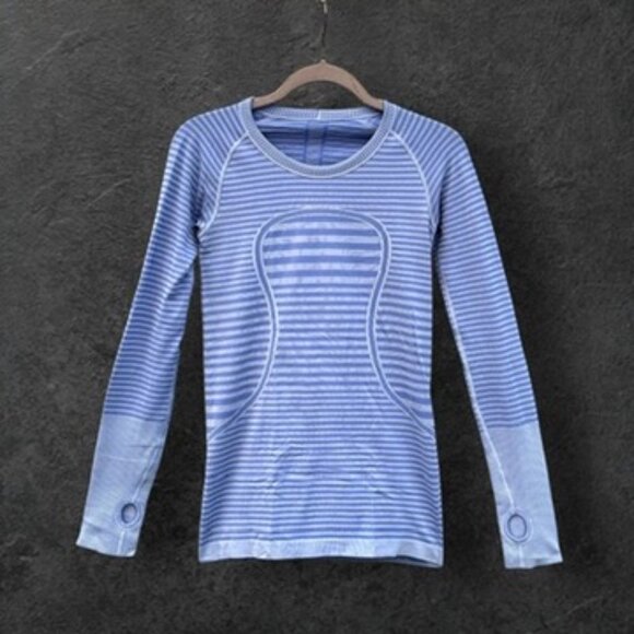 LULULEMON RUN: SWIFTLY TECH LONG SLEEVE CREW IN HEATHERED LULLABY SIZE 6 - Picture 7 of 8